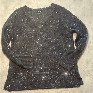 Apt. 9 Women's Glittering Charcoal V-Neck Sweater